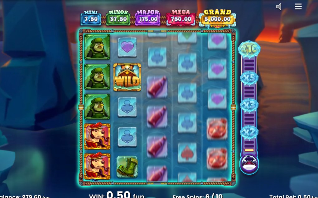 Progressionsmätaren som fylls av Orca-landningar i free spins