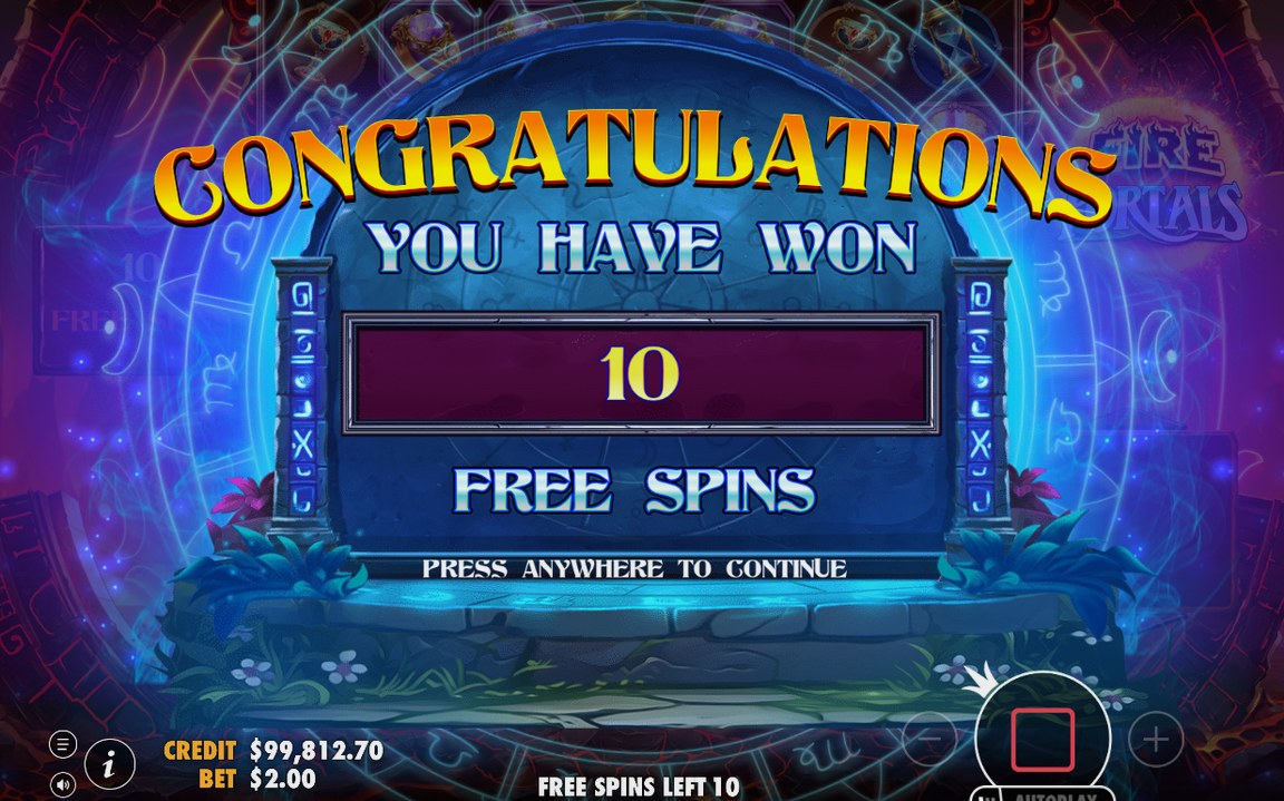 Free Spins med Fire Portal Wild kvar på skärmen